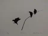 Murmur' a silhouette of three crows on a branch by Alan Stones, Lithograph 'Murmur' a silhouette of three crows on a branch, signed and dated, sold Dec 2025