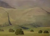 Contour' a study of a hillside in neutral tones by Alan Stones, Lithograph 'Contour' a study of a hillside in neutral tones, signed and dated, sold Dec 2025