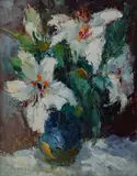 Untitled by Valter Bezins, oil on board, sold Nov 2025