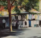Untitled by Geoff Dearden, oil on board, sold Nov 2025