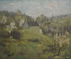Green Spring by Herbert William Wright, oil on panel, sold Aug 2025
