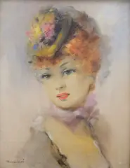 Reverberi by Jean-Gabriel Domergue, oil on canvas, sold Aug 2025