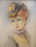 Reverberi by Jean-Gabriel Domergue, oil on canvas, sold Aug 2025