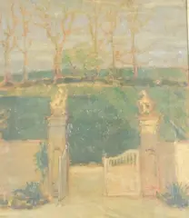 Newington House Gates by Anna Hope Hudson, oil on canvas, sold Aug 2025
