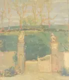 Newington House Gates by Anna Hope Hudson, oil on canvas, sold Aug 2025