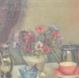 Untitled by Ernest Riley, oil on canvas, sold Jul 2025