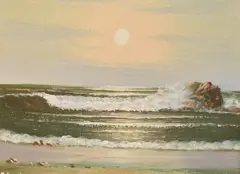 Untitled by E Brooks, oil on board, sold Jul 2025