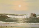 Untitled by E Brooks, oil on board, sold Jul 2025
