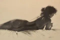 Untitled by Alex Dragovic, charcoal, sold Jul 2025