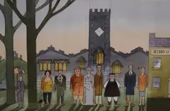 Parish Church Wedding by Ian Dunn, ink and watercolour, sold Jun 2025