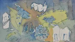 Early Bird by Gertrude Starink, 1992, watercolour and oil, sold May 2025