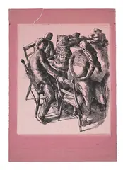 Marriage at cana by Stanley Spencer, Lithograph, sold Nov 2025