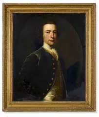 Portrait of valentine morris (1727-1789) by Allan Ramsay, Oil on canvas, cut to an oval and laid on canvas, sold Nov 2025