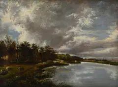 The marl staithe, whitliingham, near norwich by Joseph Stannard, Oil on canvas, sold Nov 2025