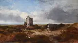 Orford castle by Henry Bright, Oil on canvas, sold Nov 2025