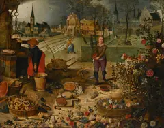 Allegory of spring by Sebastian Vrancx And Studio, Oil on panel, sold Nov 2025