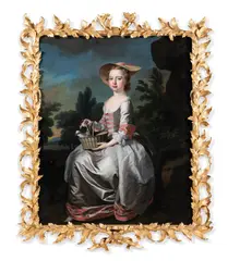 Portrait of albinia bertie as a young girl by Thomas Hudson, Oil on canvas, sold Nov 2025