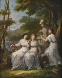 The coutts sisters by Angelica Kauffman, Pencil and oil on paper laid to canvas, sold Nov 2025