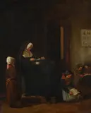 L'ecole de petites filles by François Bonvin, Oil on canvas, sold Nov 2025