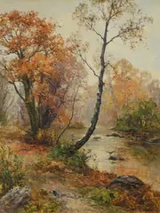 Autumn in epping forest by Ernest Walbourn, Oil on canvas, sold Nov 2025