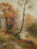 Autumn in epping forest by Ernest Walbourn, Oil on canvas, sold Nov 2025