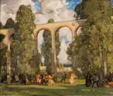 Fête champêtre by Alfred East, Oil on canvas, sold Nov 2025