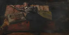 Woman reclining by Albert von Keller, Oil on canvas, sold Nov 2025