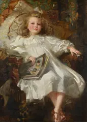 Portrait of a young girl by Frank O. Salisbury, Oil on canvas, sold Nov 2025