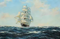 Clipper at sea by Henry Scott, Oil on canvas, sold Nov 2025