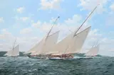 Racing off norris castle by John Steven Dews, Oil on canvas, sold Nov 2025