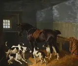 Stable companions by John Frederick Herring Senior, Oil on canvas, sold Nov 2025