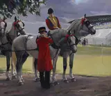 Windsor greys, royal ascot by Susie Whitcombe, Oil on canvas, sold Nov 2025