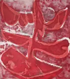 Red sinker by Harriet Florence Farmer, 2018, Oil, acrylic and sediment on canvas, sold Oct 2025