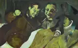 Dear comrades by Lian Zhang, 2012, Oil on board, sold Oct 2025