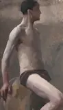 Study of a male nude; study of a standing male nude by Jacob Kramer, Oil on canvas laid to board Each, sold Oct 2025