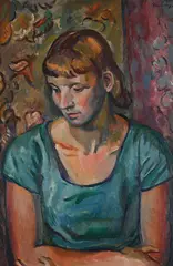 The green dress by Bernard Meninsky, Oil on canvas, sold Oct 2025