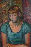 The green dress by Bernard Meninsky, Oil on canvas, sold Oct 2025