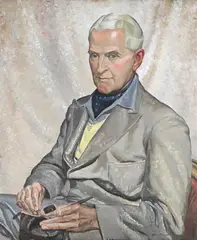 Portrait of charles burleigh, the artist's husband by Averil Burleigh, Oil on canvas, sold Oct 2025