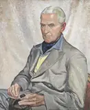 Portrait of charles burleigh, the artist's husband by Averil Burleigh, Oil on canvas, sold Oct 2025