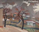Landscape by Omar Onsi, Oil on board, sold Oct 2025