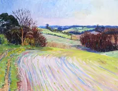 Spring landscape by Frederick Gore, 1980, Oil on canvas, sold Oct 2025