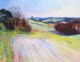 Spring landscape by Frederick Gore, 1980, Oil on canvas, sold Oct 2025