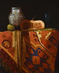 Still life with pumpkin by Martin Mooney, 1999, Oil on board, sold Oct 2025