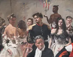 La soirée by Howard Morgan, Oil on canvas, sold Oct 2025