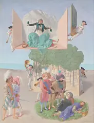 Scenes from the tempest by Claude Harrison, Oil on board, sold Oct 2025