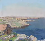 Cottages by the sea, connemara by Letitia Marion Hamilton, Oil on canvas, sold Oct 2025