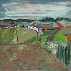 Glenfarg hillside by David Martin, 1998, Oil on canvas, sold Oct 2025
