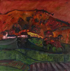 Hillside, ayrshire by David Martin, 1996, Oil on canvas, sold Oct 2025