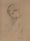 Portrait of george sassoon by Rex Whistler, Pencil, sold Oct 2025