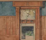 Fireplace design circa. 1900 by Frank Brangwyn, Watercolour and pen, sold Oct 2025
